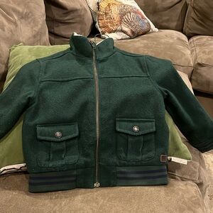 Janie and Jack wool jacket with faux-fur lined neck